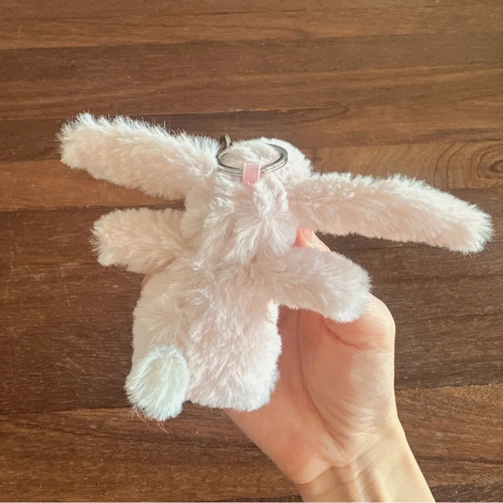 Pink Bunny Earrings Floral Plush Bag Charm Keychain Kawaii Cute Core Y2K Gift